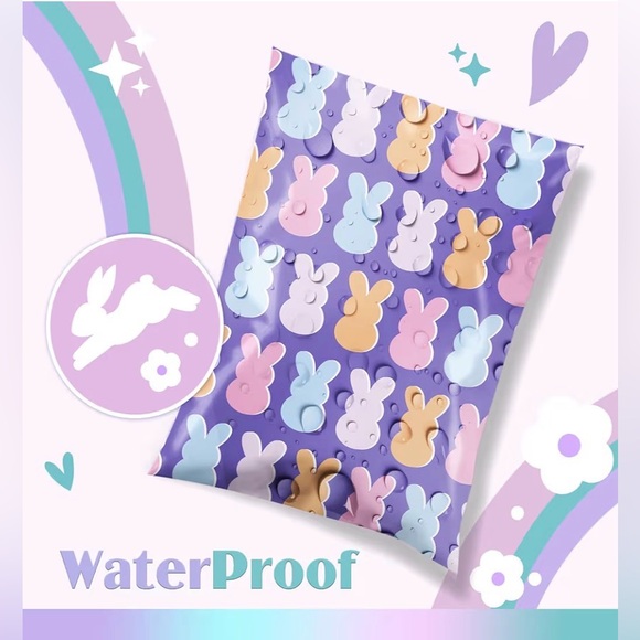 Easter Bunny Poly Mailers Set of 10- (X-Large 19x14.5) - Picture 3 of 5